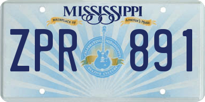 MS license plate ZPR891
