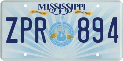 MS license plate ZPR894