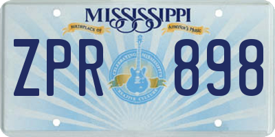 MS license plate ZPR898