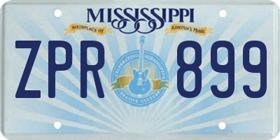 MS license plate ZPR899