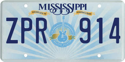 MS license plate ZPR914