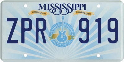 MS license plate ZPR919