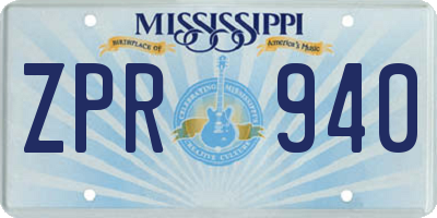 MS license plate ZPR940