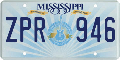 MS license plate ZPR946