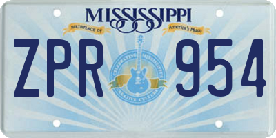 MS license plate ZPR954
