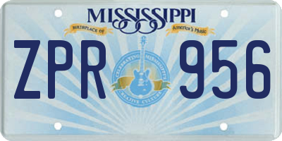 MS license plate ZPR956