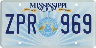 MS license plate ZPR969
