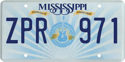 MS license plate ZPR971