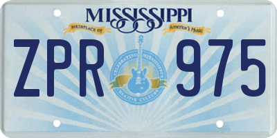 MS license plate ZPR975