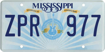 MS license plate ZPR977