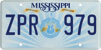 MS license plate ZPR979