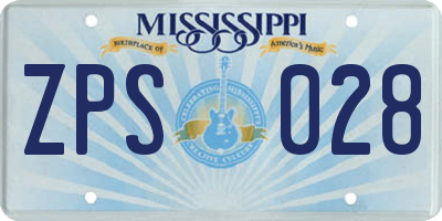 MS license plate ZPS028