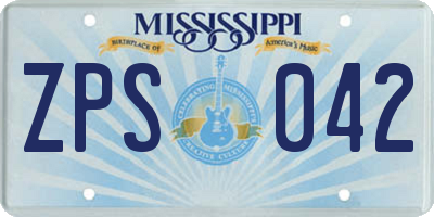 MS license plate ZPS042