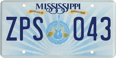 MS license plate ZPS043