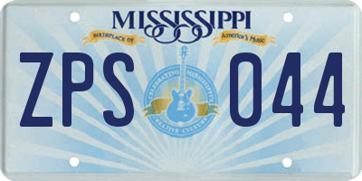 MS license plate ZPS044