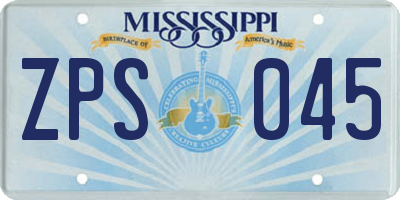 MS license plate ZPS045