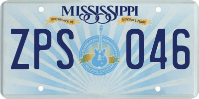 MS license plate ZPS046