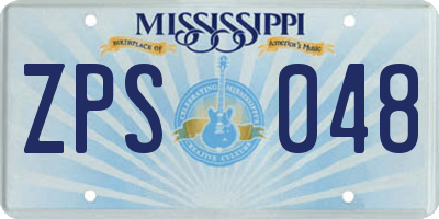 MS license plate ZPS048