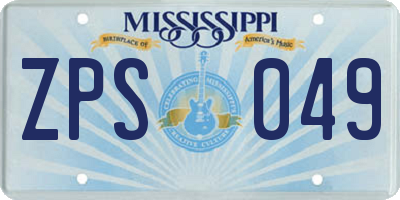 MS license plate ZPS049