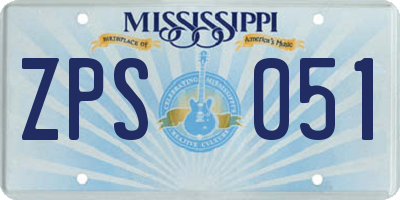 MS license plate ZPS051
