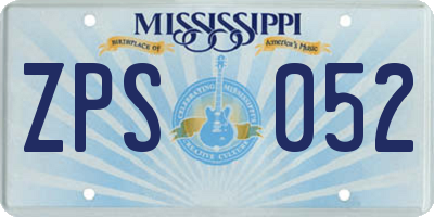 MS license plate ZPS052