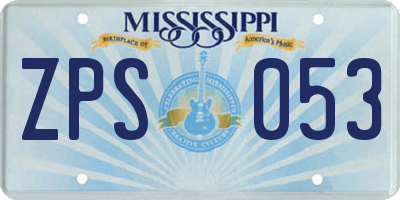 MS license plate ZPS053