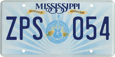 MS license plate ZPS054