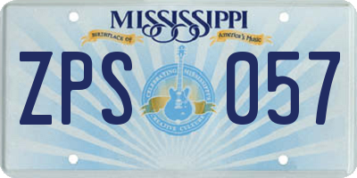 MS license plate ZPS057