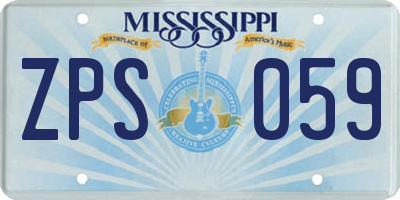 MS license plate ZPS059