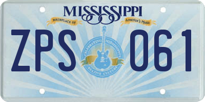 MS license plate ZPS061