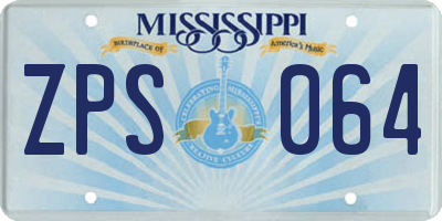 MS license plate ZPS064