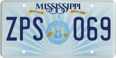 MS license plate ZPS069
