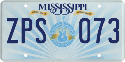 MS license plate ZPS073