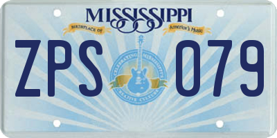 MS license plate ZPS079