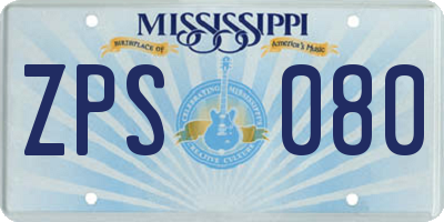 MS license plate ZPS080