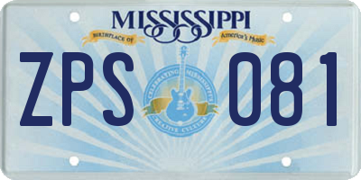 MS license plate ZPS081