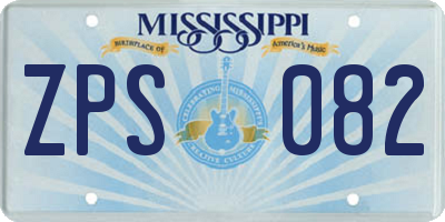 MS license plate ZPS082