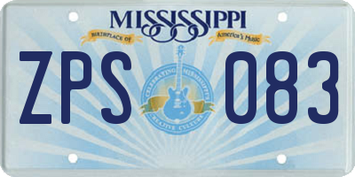 MS license plate ZPS083