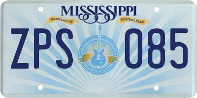 MS license plate ZPS085