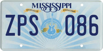 MS license plate ZPS086