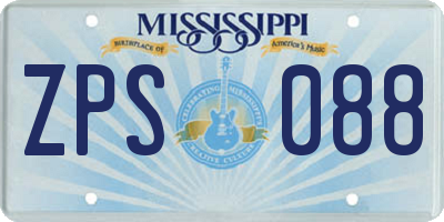 MS license plate ZPS088