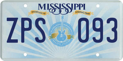MS license plate ZPS093