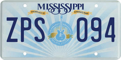 MS license plate ZPS094