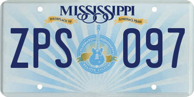 MS license plate ZPS097