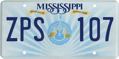 MS license plate ZPS107