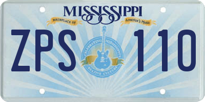 MS license plate ZPS110