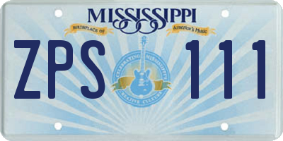 MS license plate ZPS111