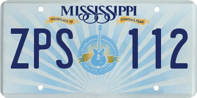MS license plate ZPS112