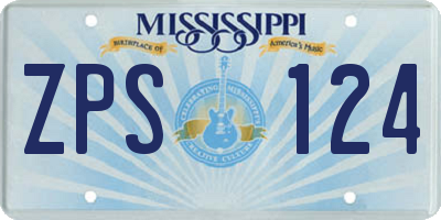 MS license plate ZPS124