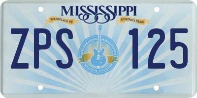 MS license plate ZPS125